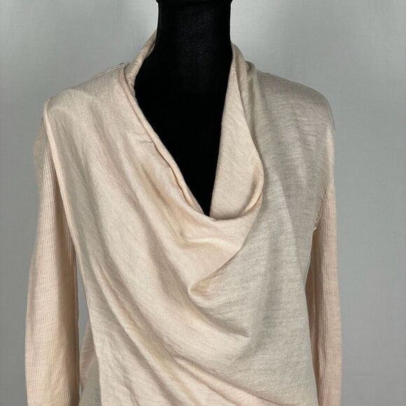 Allsaints Pink 100% Merino Wool Drina Cowl Cardigan Sweater Top - Women M - Picture 3 of 8